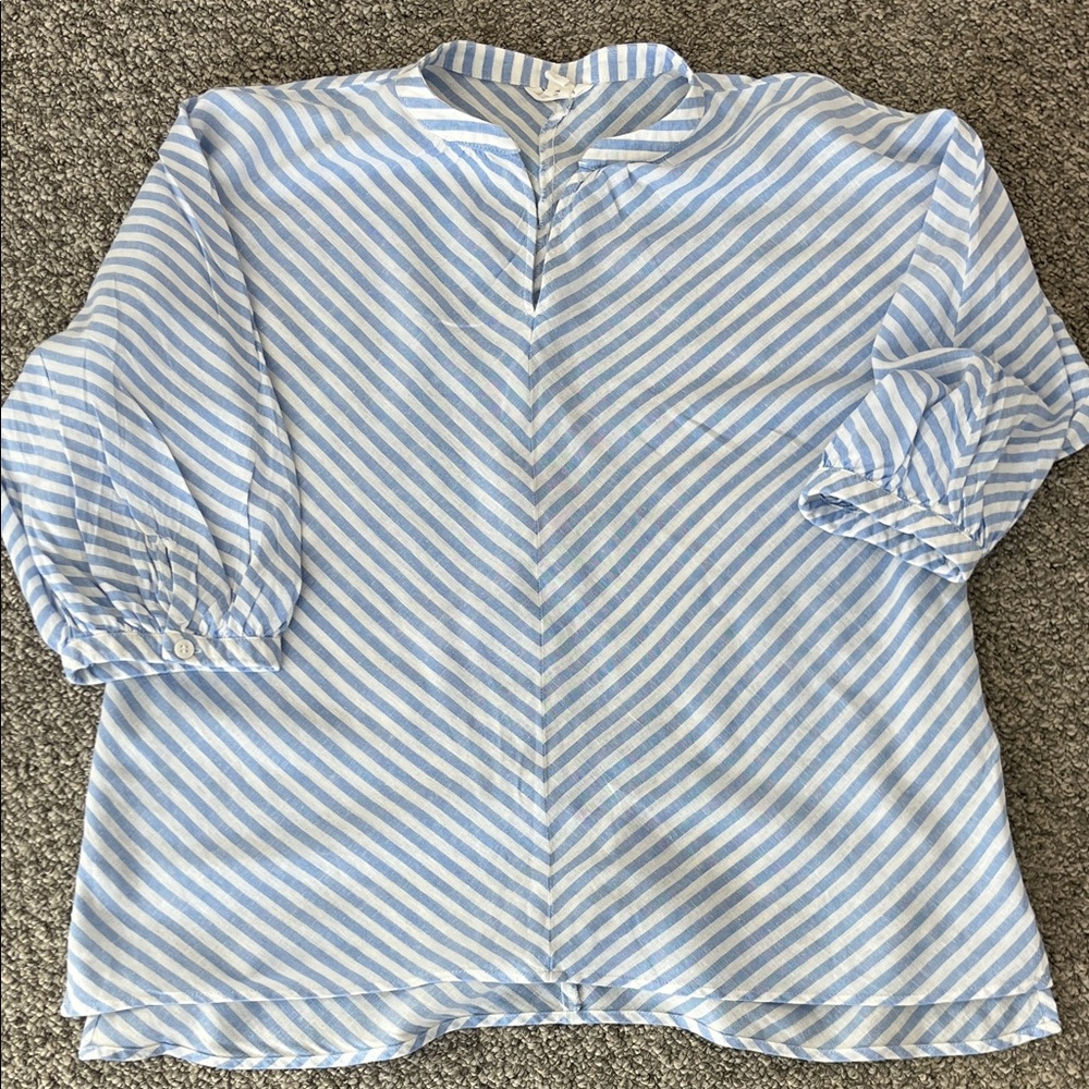 Caslon linen-rayon women’s striped top s